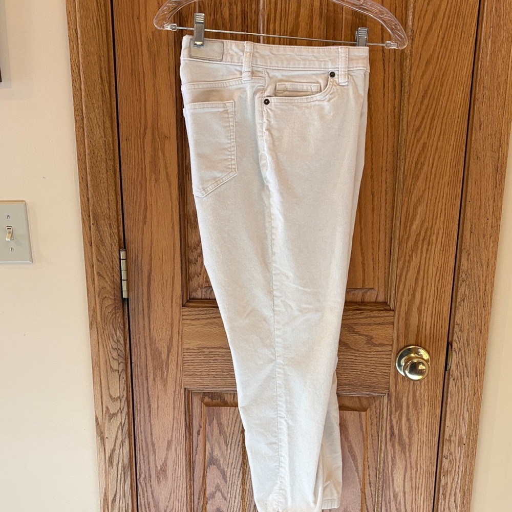 Lands' End Cream 5-Pocket Straight Leg Corduroy Pants